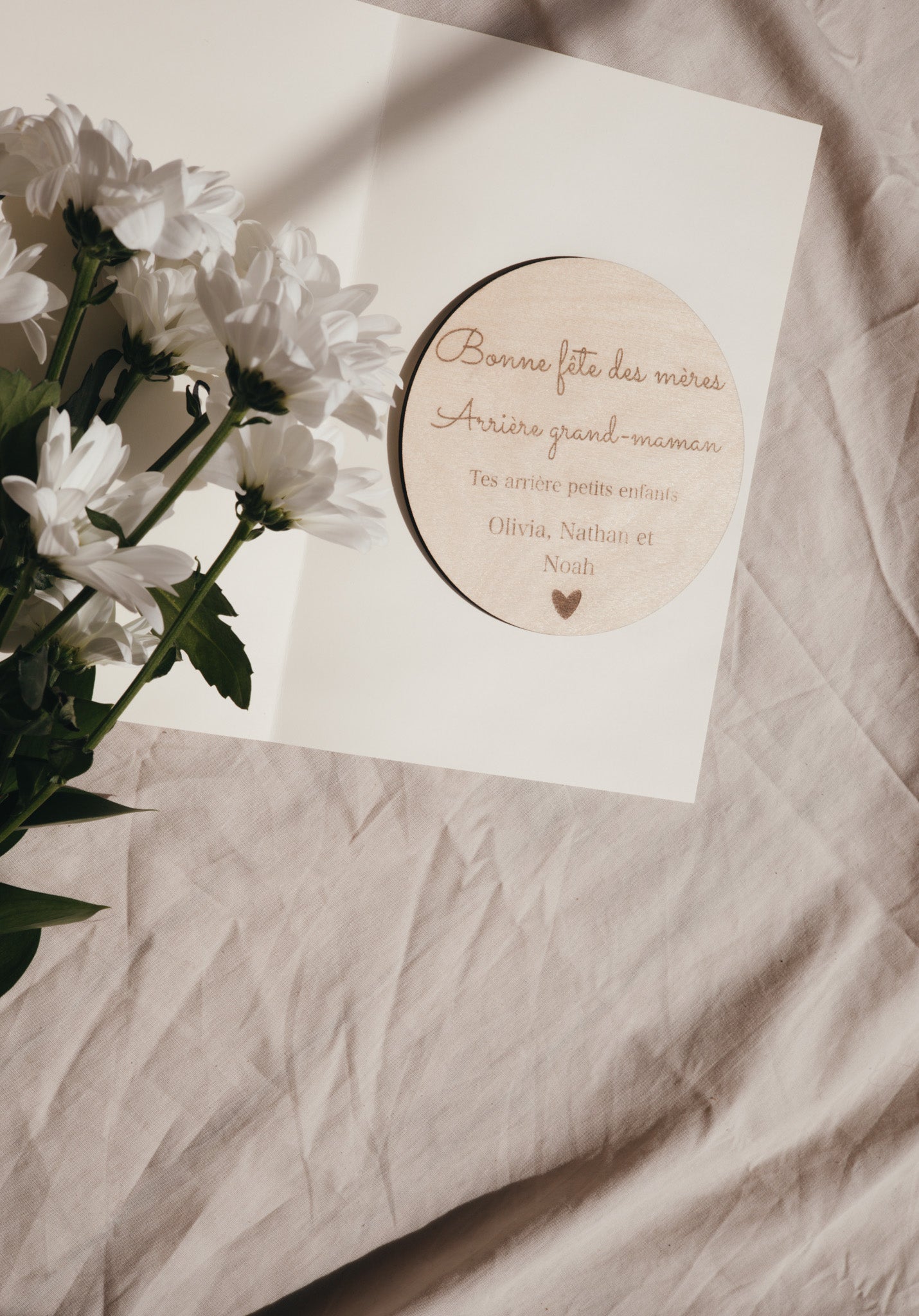 pastille de bois bonne fêtes des mères mamie , arrière grand-maman