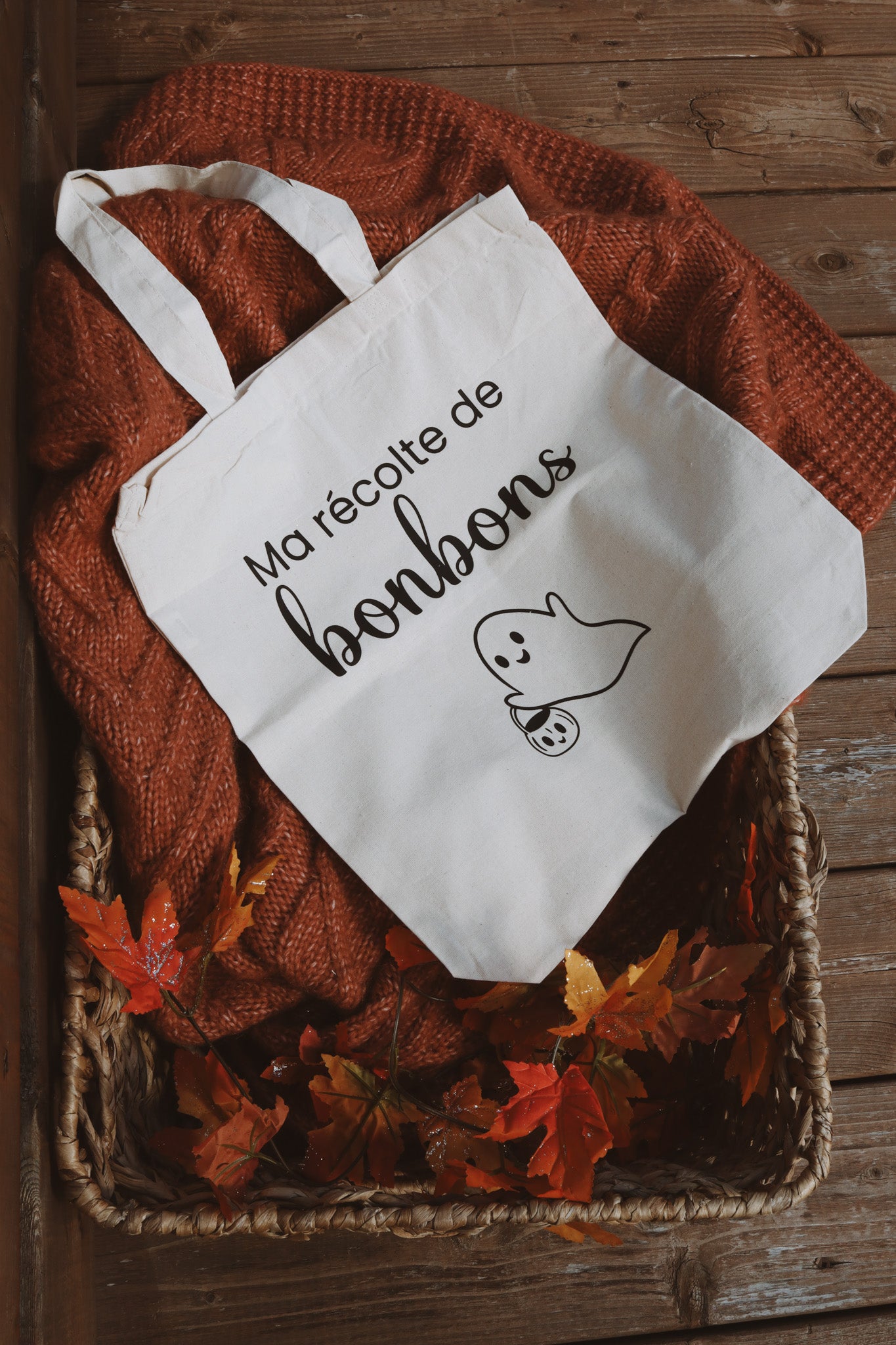 Sac pour récolte de bonbons Halloween 2025 fantôme souvenirs enfants