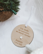 Ornement de noël en bois personnalisé en mémoire de les personne décédée