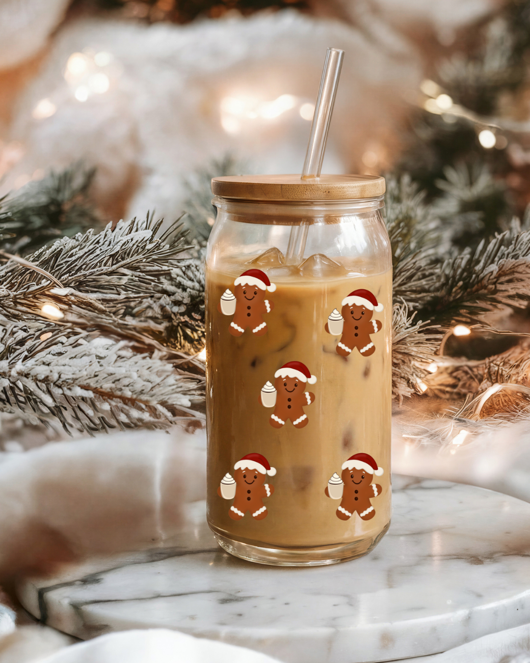 verre avec couvercle de bambou  pain épice collection Noël 2025