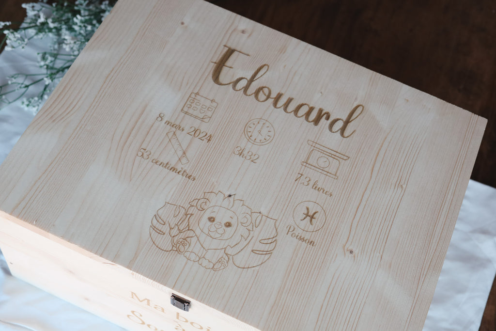 Boite à souvenirs personnalisé en bois