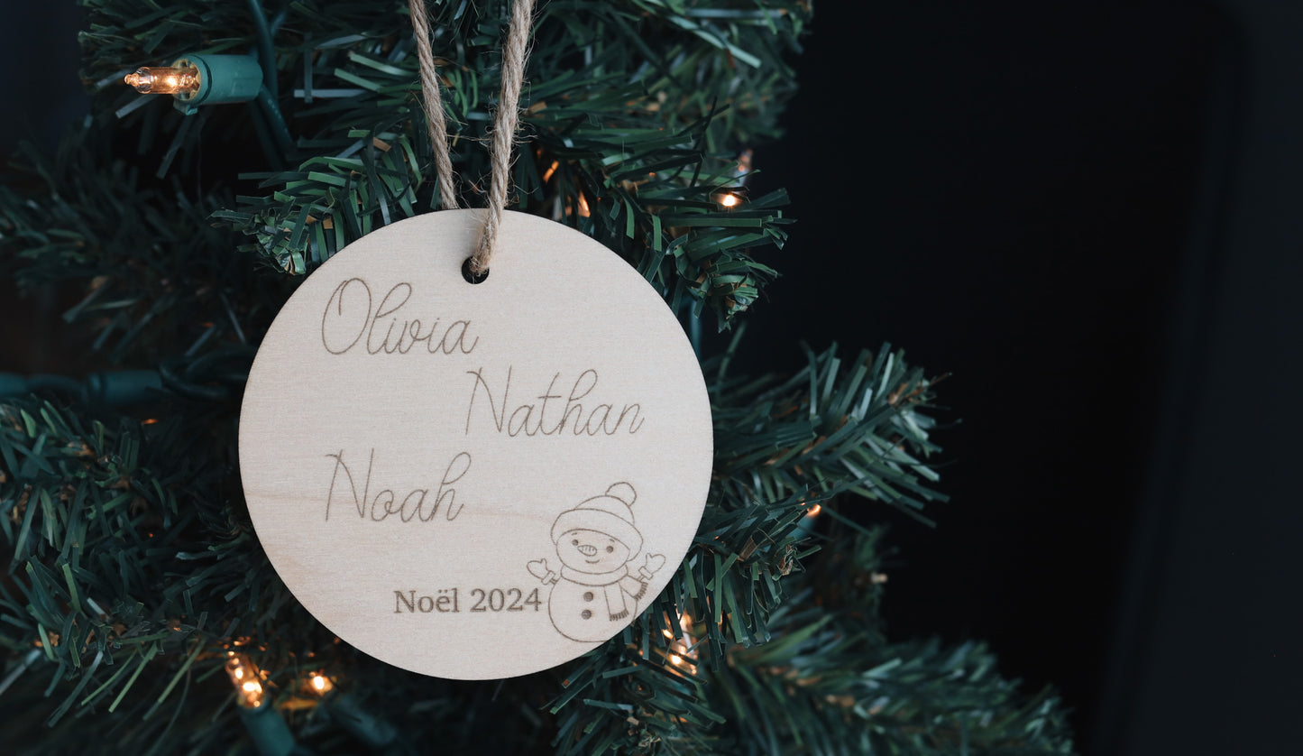 Ornements de Noël personnalisé Noël 2024