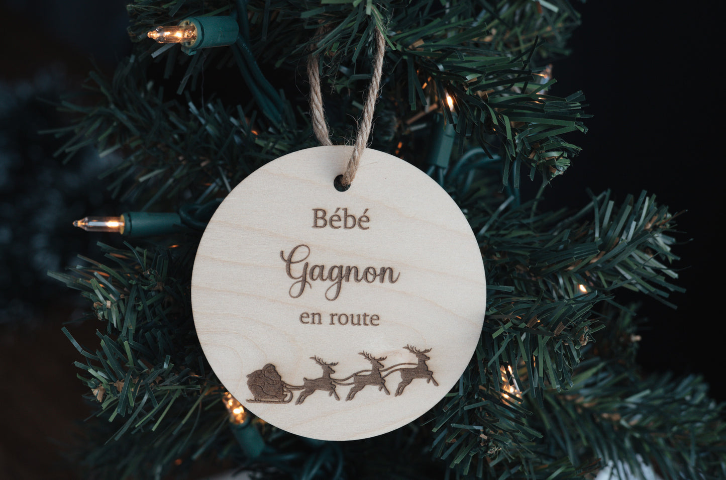 Ornement de Noël, annonce de grossesse, Bébé en route