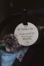 Ne touchez pas je suis trop petit pour vos gros microbes, pastille de bois