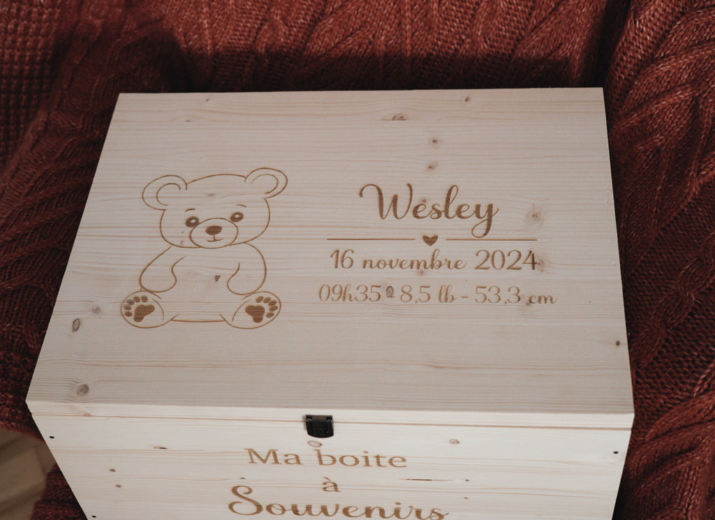 Boite à souvenirs personnalisé en bois