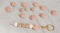 porte-clée mom, bille en silicones et bois