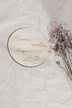 maman comblée pastille de bois personnalisé