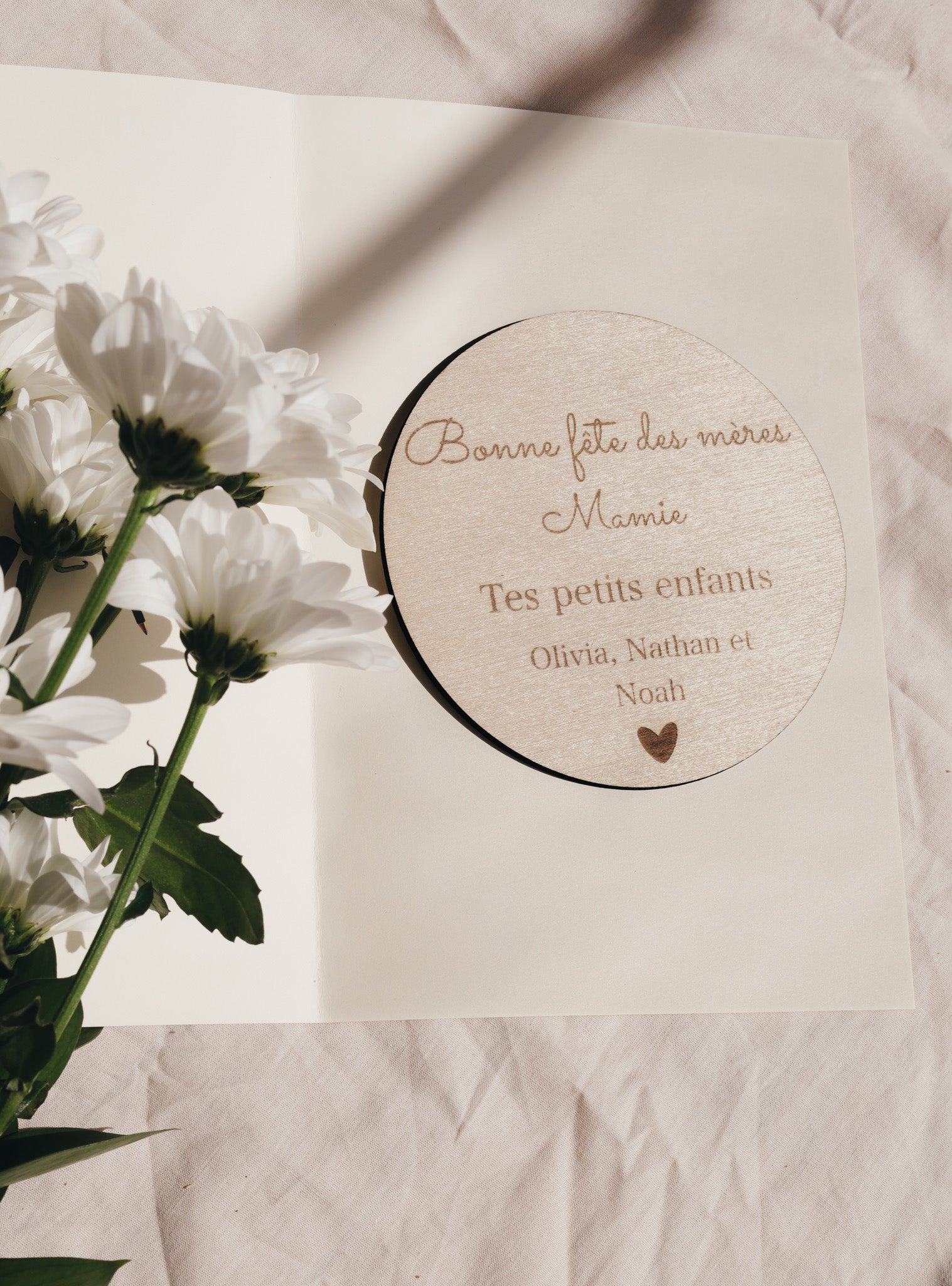 pastille de bois bonne fêtes des mères mamie , arrière grand-maman