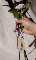 étiquette en bois spécial fête des mères, fleurs