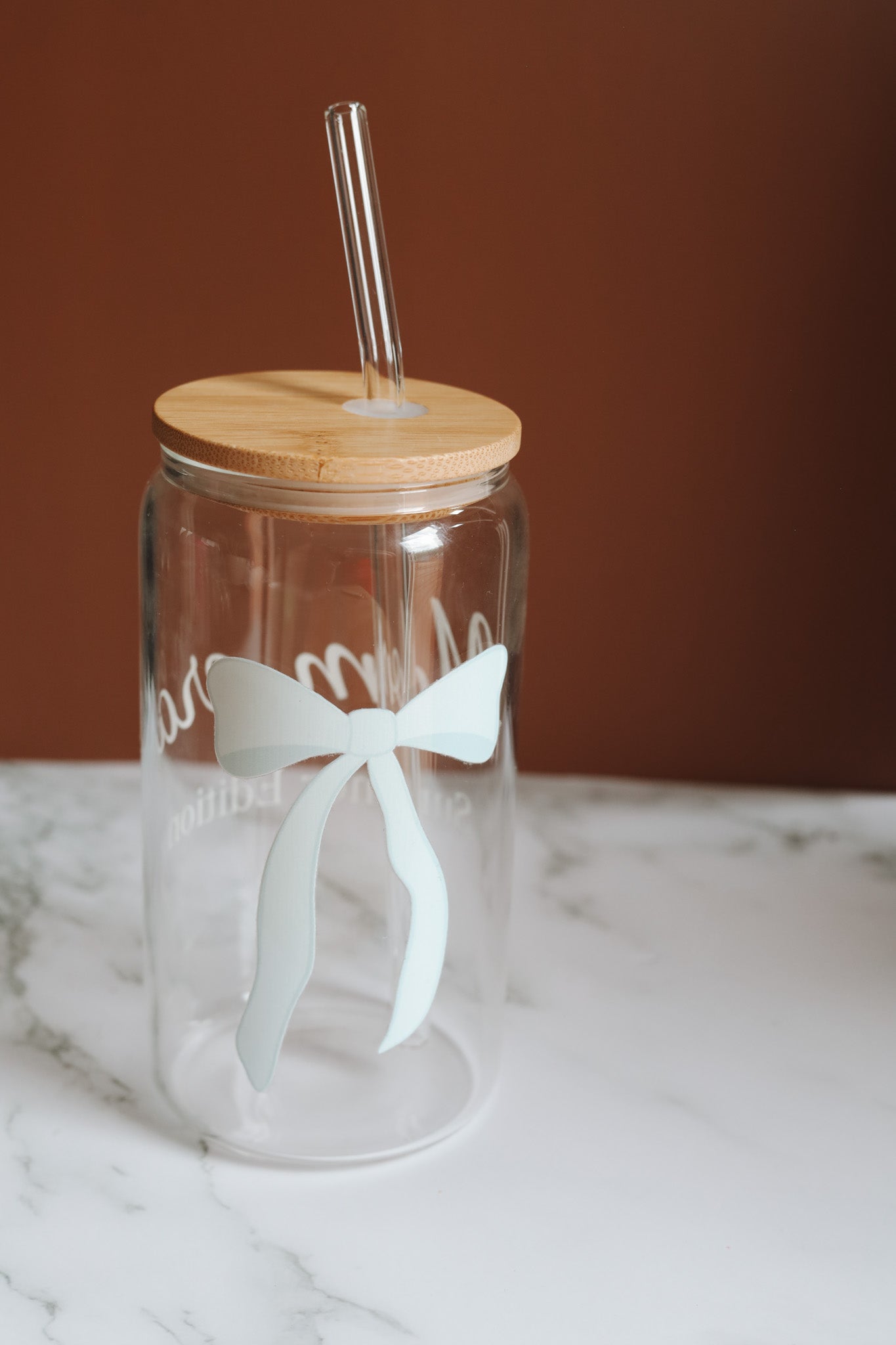 Girl Era, Mom Era , verre avec couvercle en bambou et paille en verre