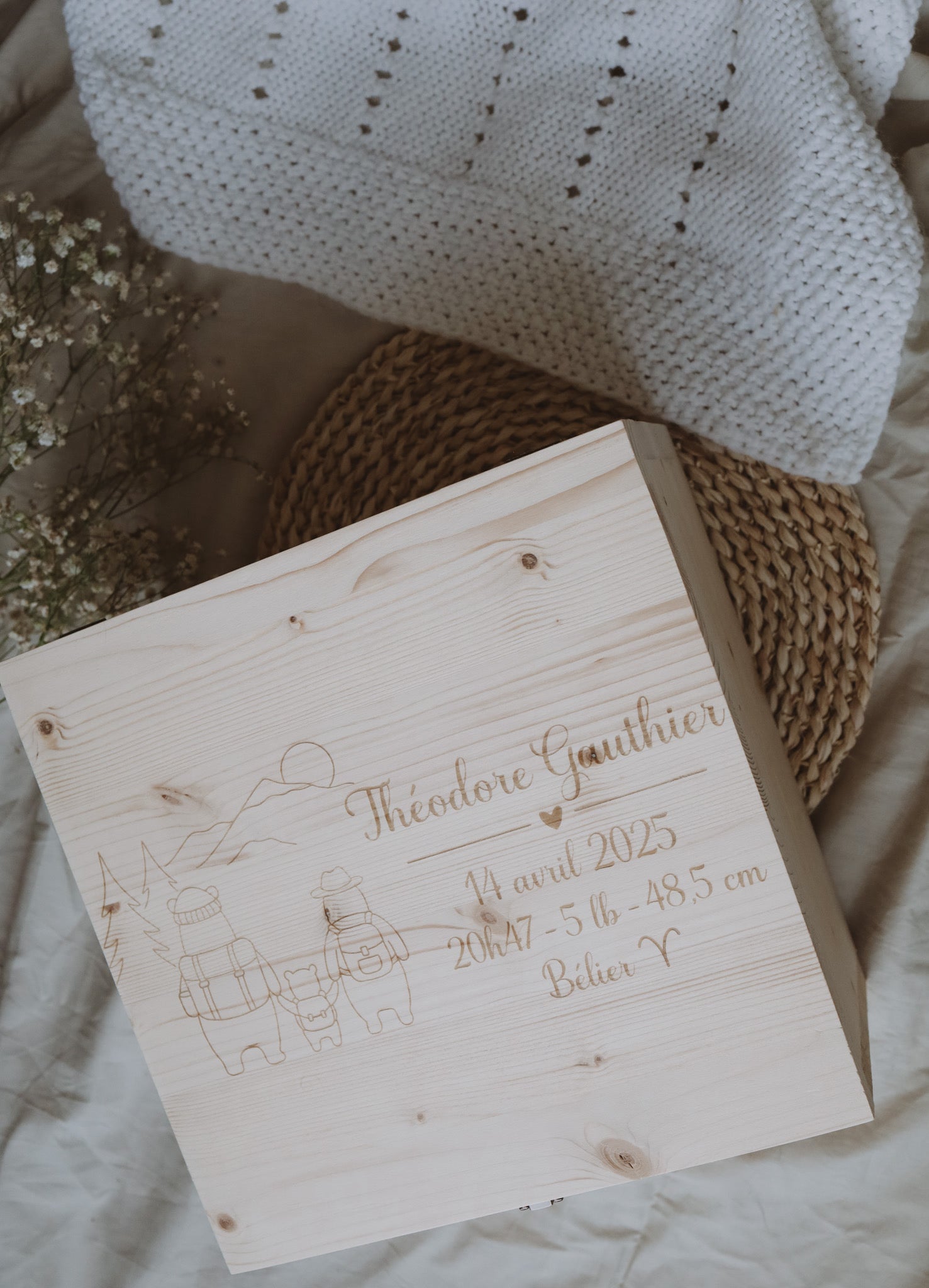 Boite à souvenirs personnalisé en bois