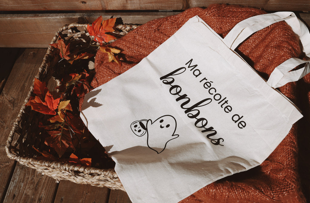 Sac pour récolte de bonbons Halloween 2025 fantôme  souvenirs enfants