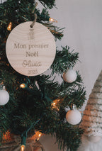 Mon premier Noël ornement de noël en bois personnalisée Noël 2025