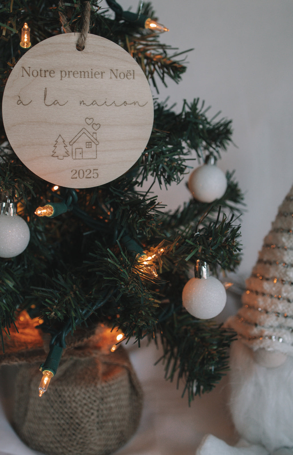 Notre premier Noël à la maison 2025 ornement de Noël en bois , souvenirs