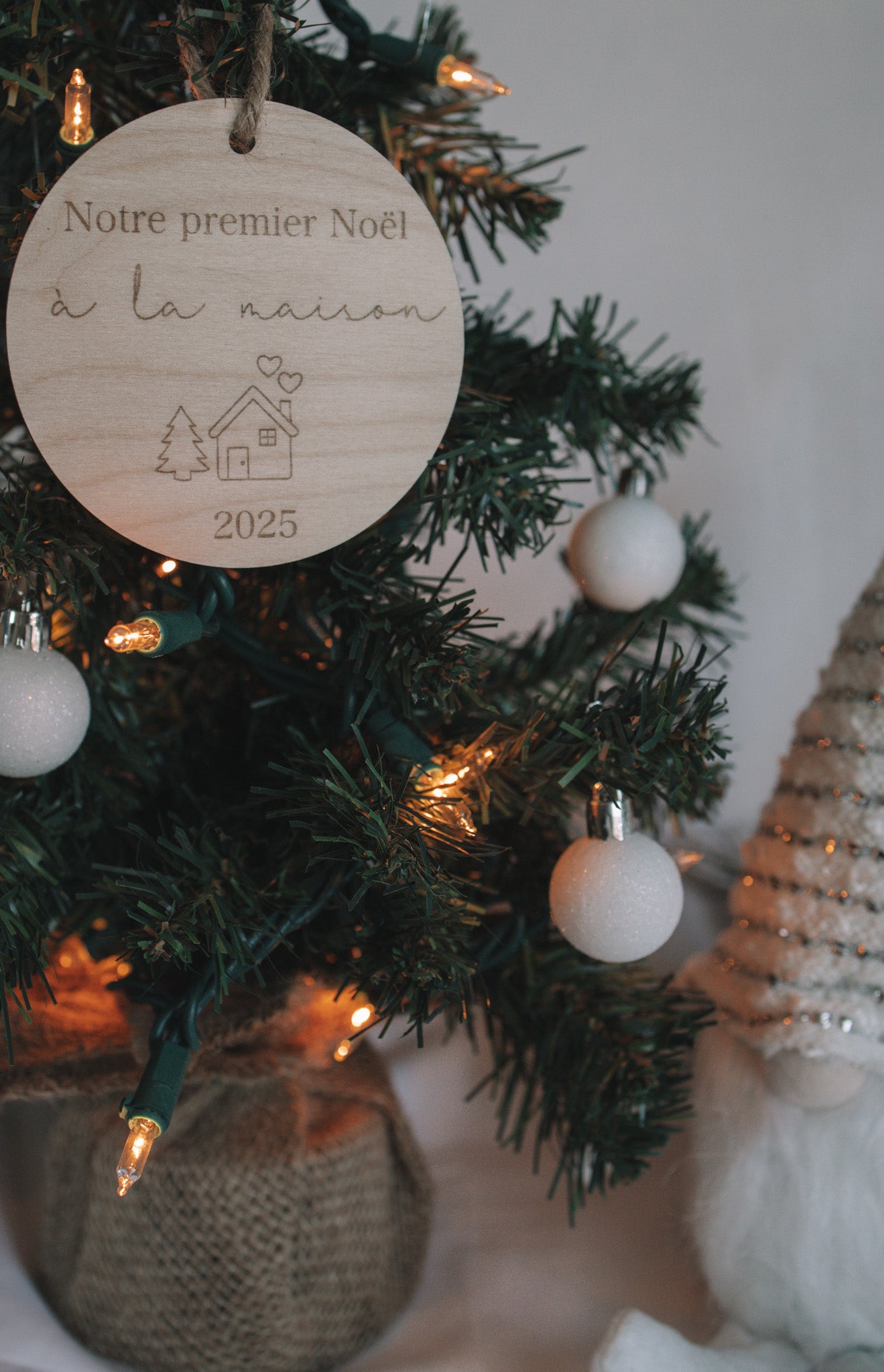 Notre premier Noël à la maison 2025 ornement de Noël en bois , souvenirs
