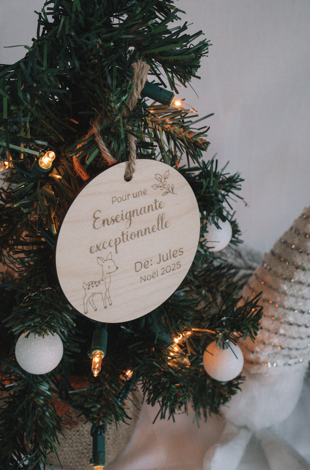 Cadeau éducatrice/enseignante exceptionnelle ornement de Noël 2025 personnalisé