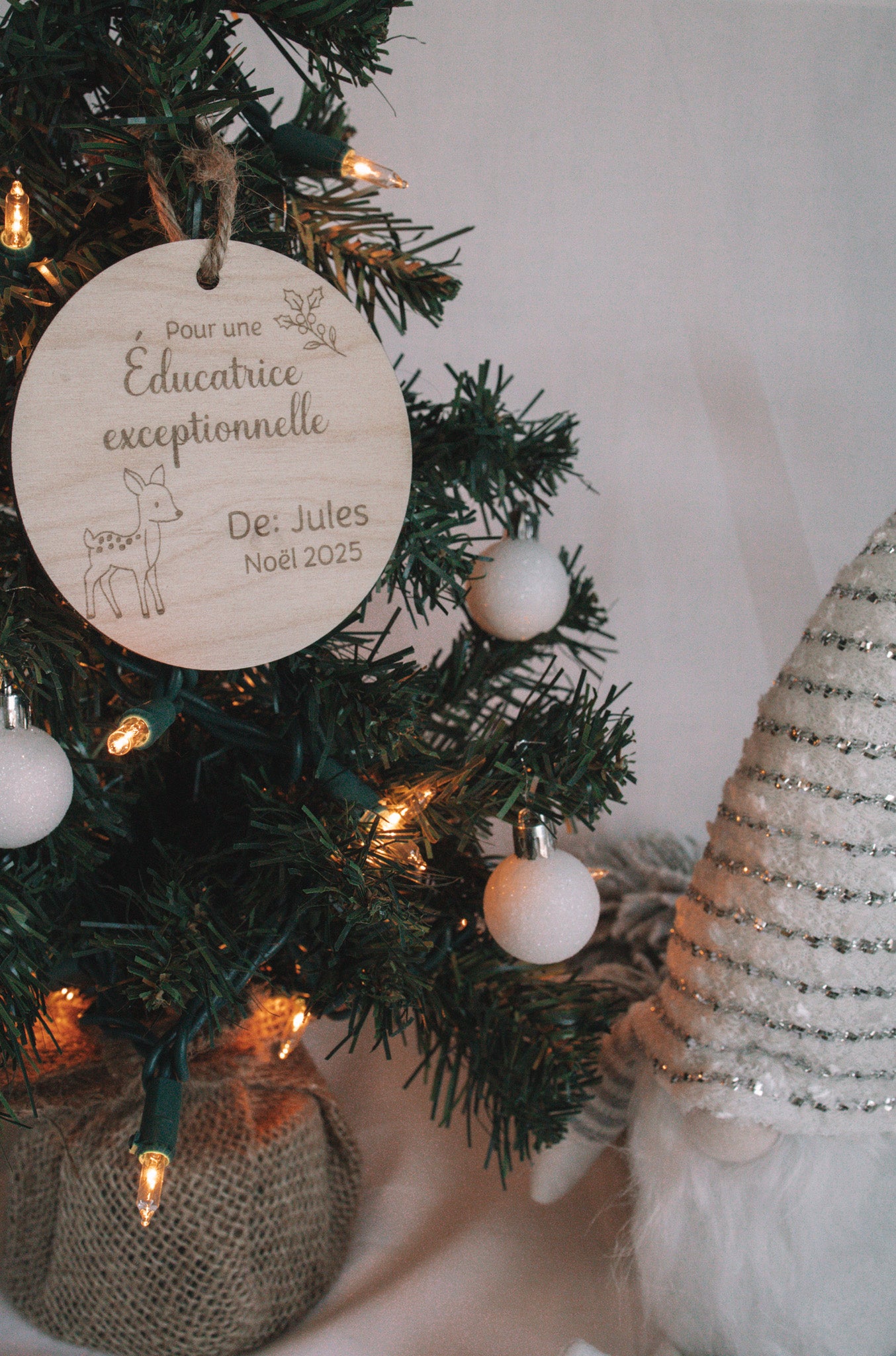 Cadeau éducatrice/enseignante exceptionnelle ornement de Noël 2025 personnalisé