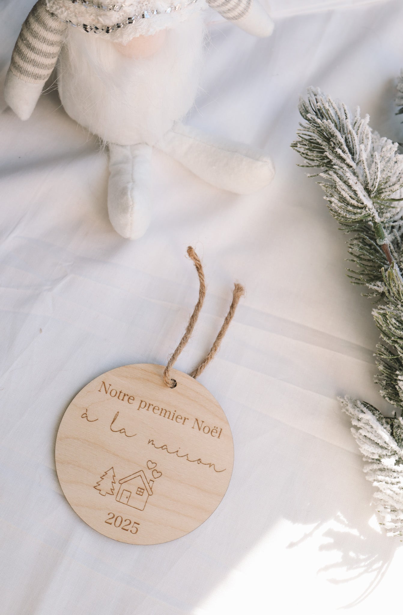 Notre premier Noël à la maison 2025 ornement de Noël en bois , souvenirs