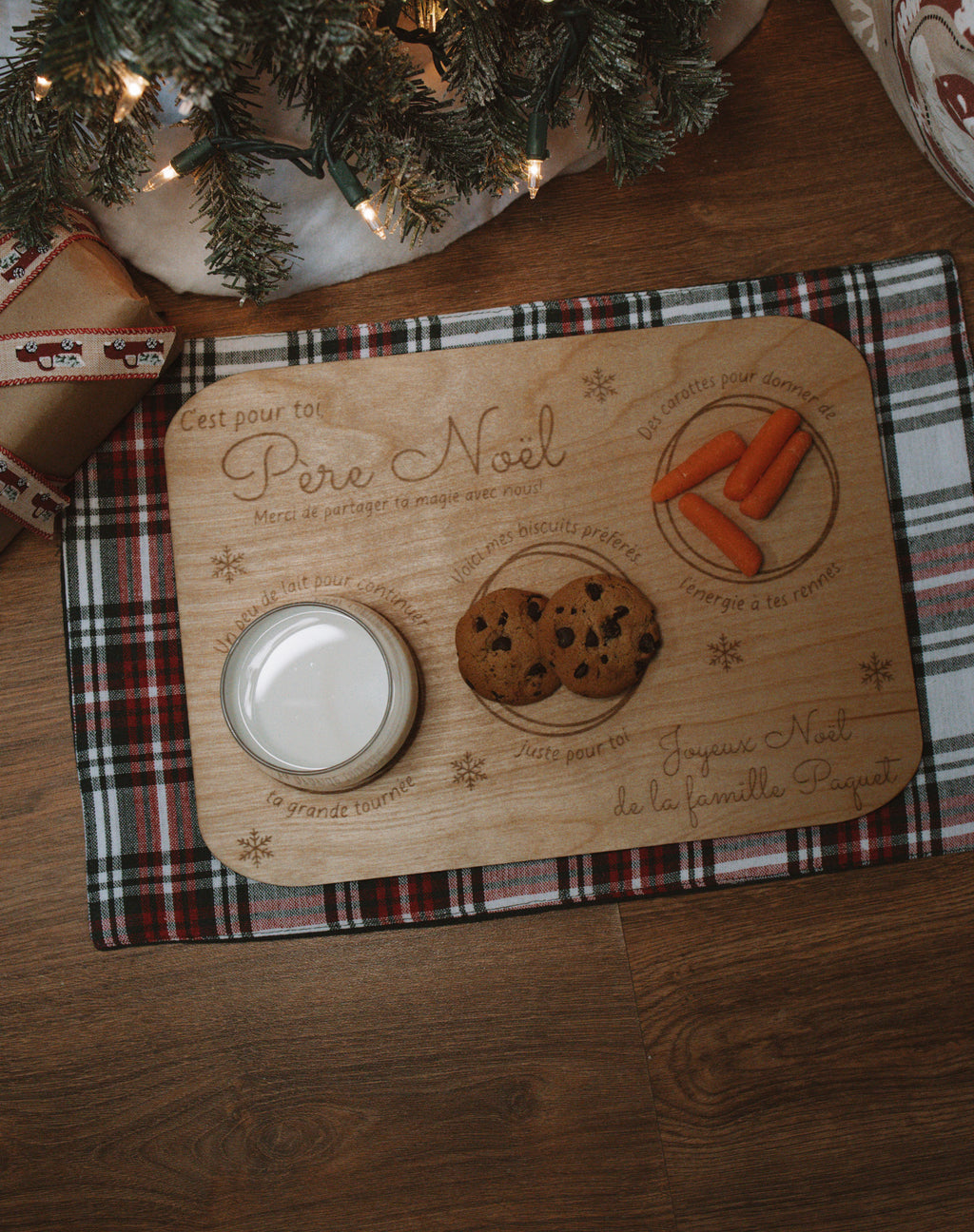Planche pour le Père Noël gravé personnalisée Souvenirs Noël 2025
