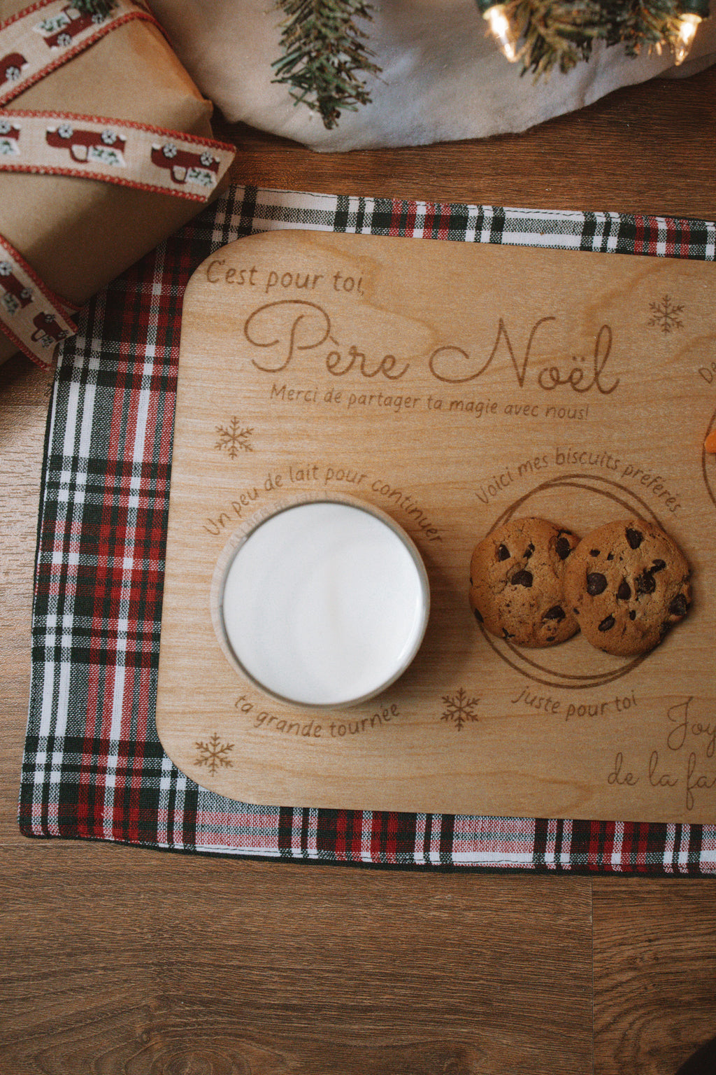 Planche pour le Père Noël gravé personnalisée Souvenirs Noël 2025