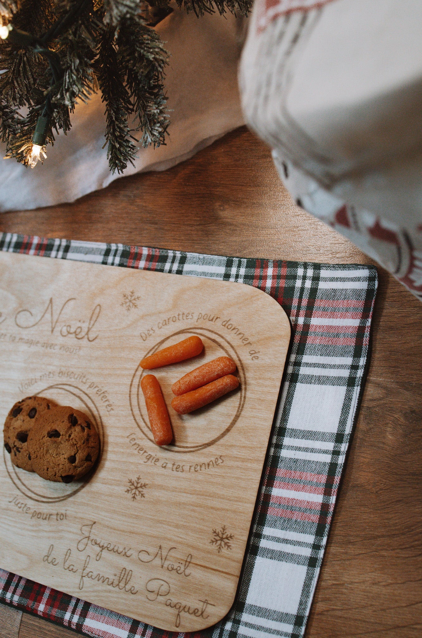 Planche pour le Père Noël gravé personnalisée Souvenirs Noël 2025