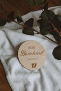 Bébé en route , Pastille de bois personnalisé,  Annonce de grossesse
