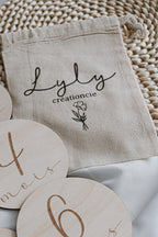 Pastille mensuelle, pastille de mois , pastille de bois 1 à 12 mois