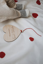 Ma première Saint-Valentin pastille de bois en forme de ballon en coeur
