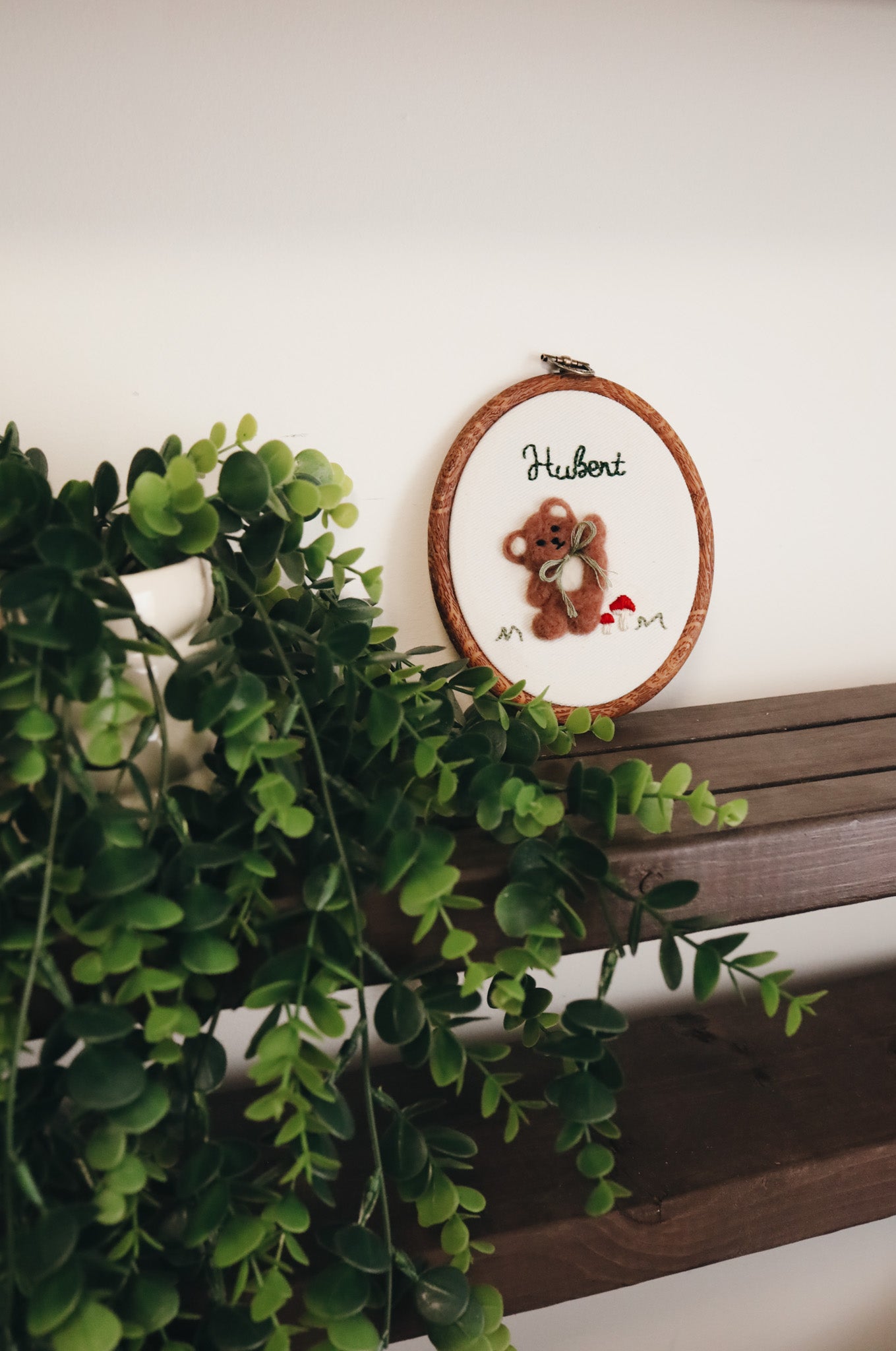 Broderie personnalisée - Ourson et champignon